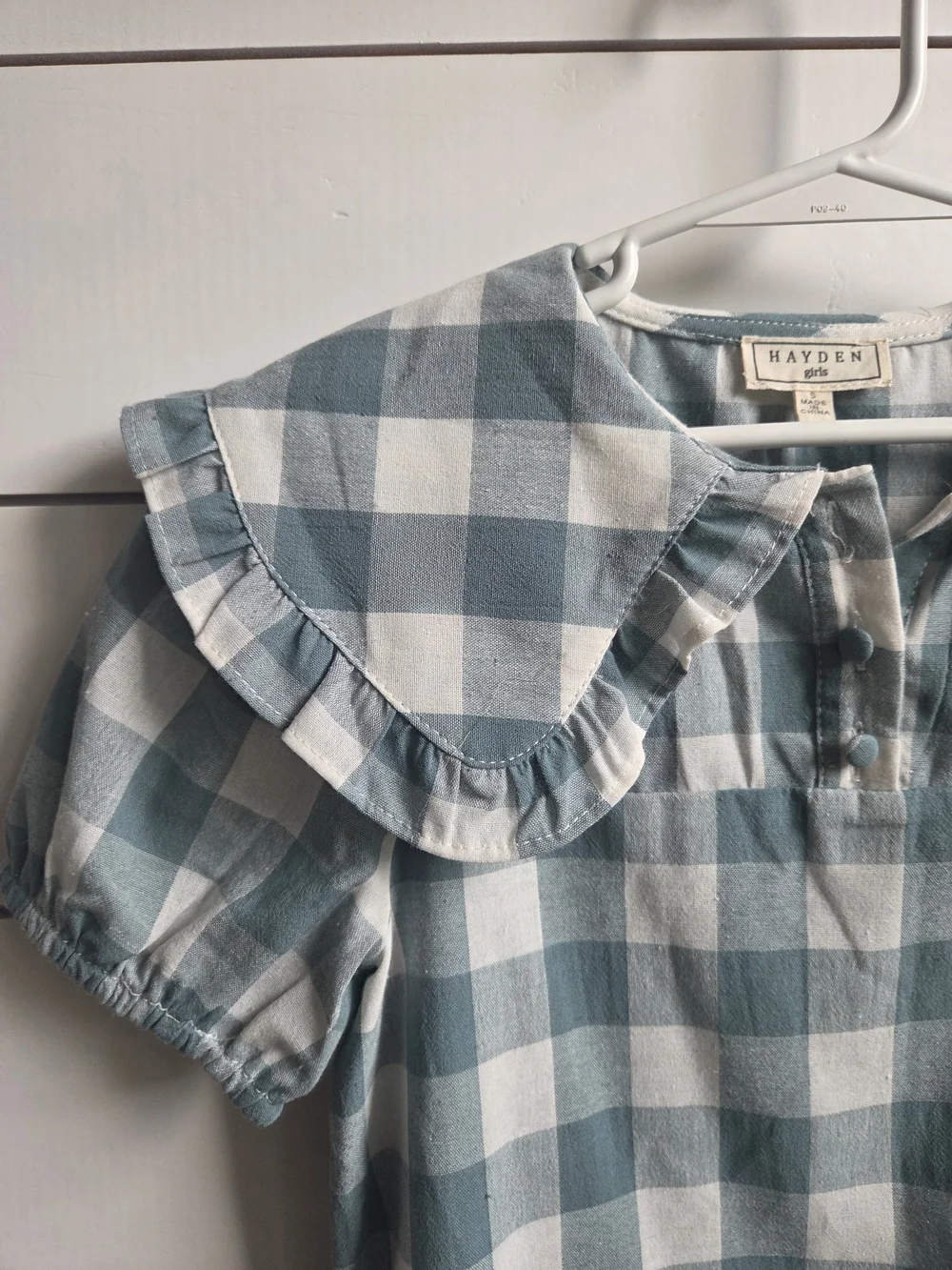 Hayden Blue Gingham Ruffle Collar Dress